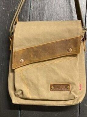 Augur Canvas and Leather Crossbody Messenger Bag